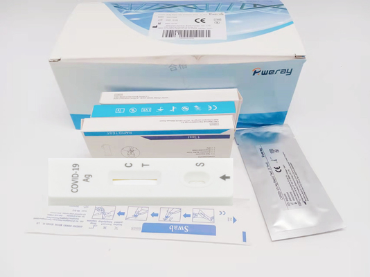 Độ nhạy 95% Covid 19 Bộ thử nghiệm Kiểm tra kháng nguyên dòng bên 15 phút